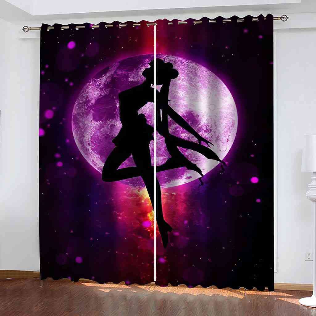Rideaux anti-bruit et froid motif danseuse mauve pour chambre d'enfant lumineuse