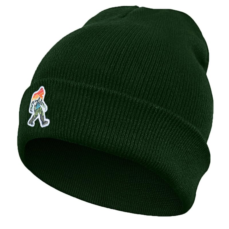 Image of Bigfoot Beanie for Men - Sasquatch Hat Winter Knit Cuffed Beanie for Women - Bigfoot Gifts for Christmas & New Year