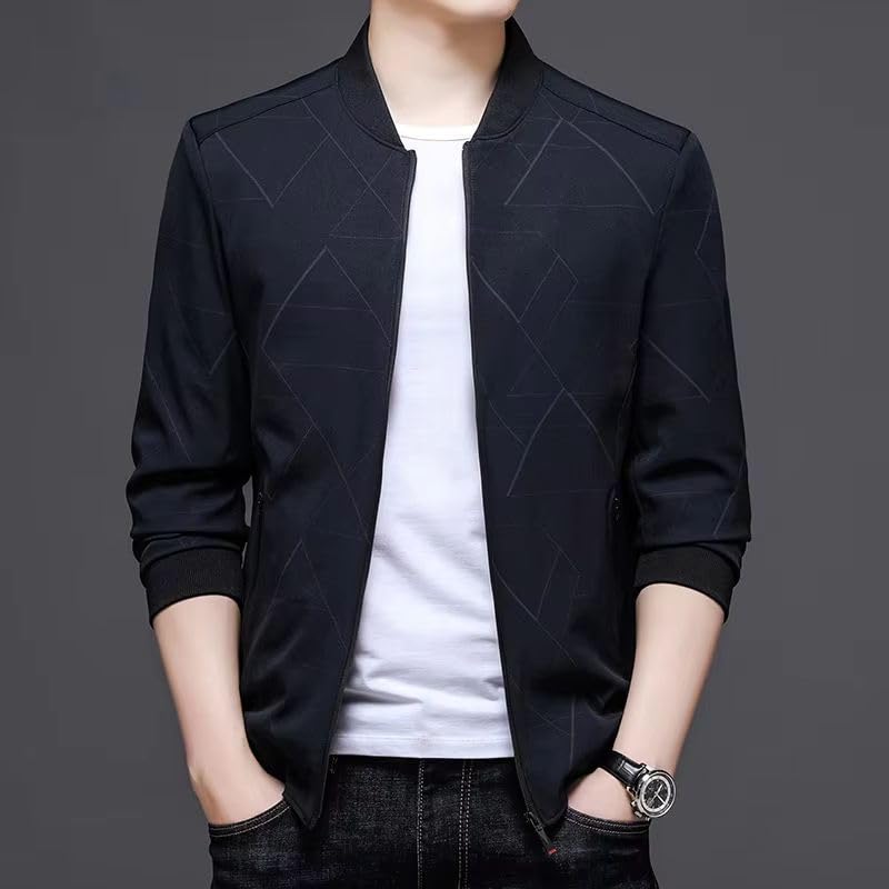 Men's Business Casual Zipper Jacket Stand-Up Collar Spring and Autumn3
