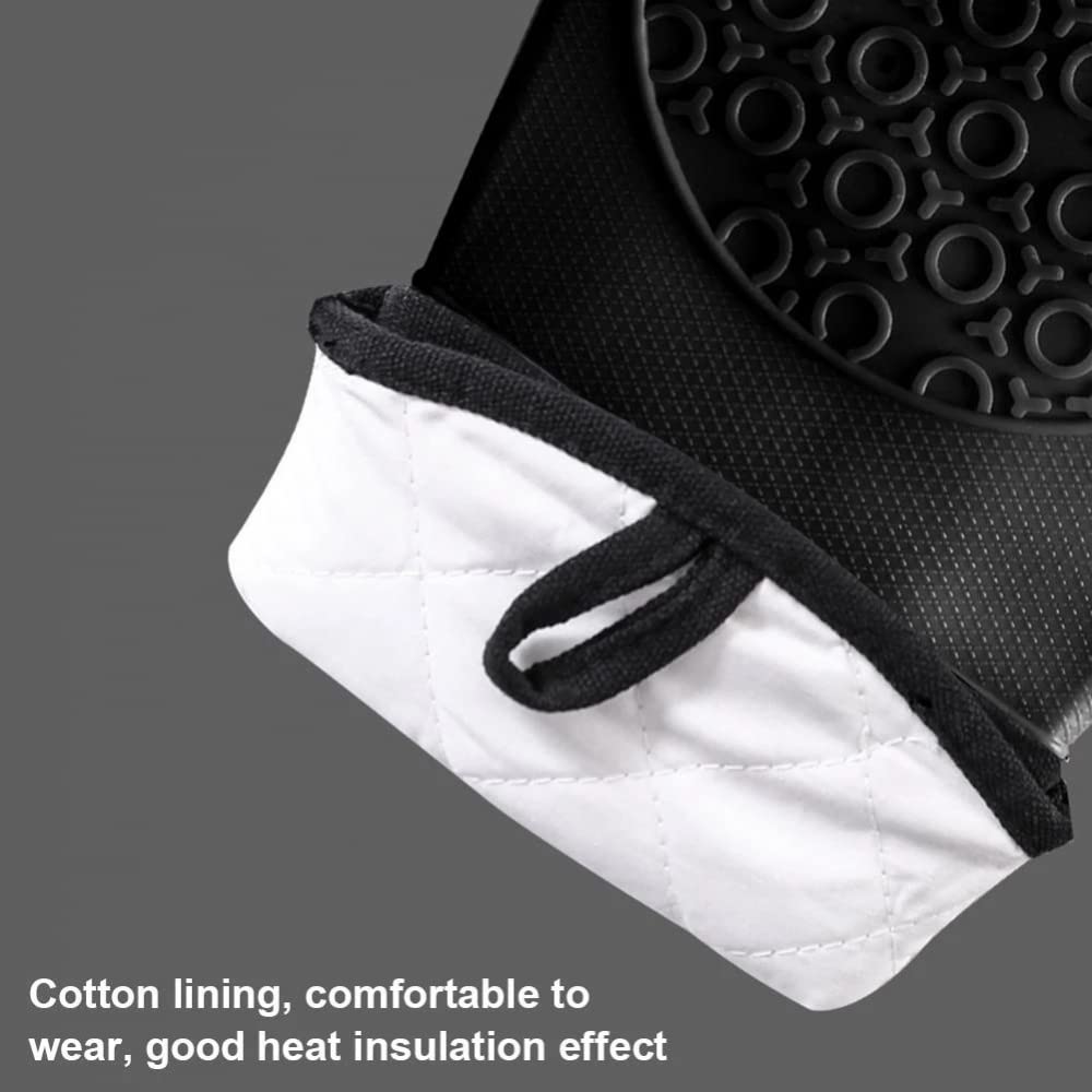 YXSH Manopla De Silicona Antideslizante para Horno, Guantes De Cocina Impermeables Y Resistentes Al Calor Guantes Largos De Algodón para Horno De Barbacoa para Barbacoa Cocina Y Horneado