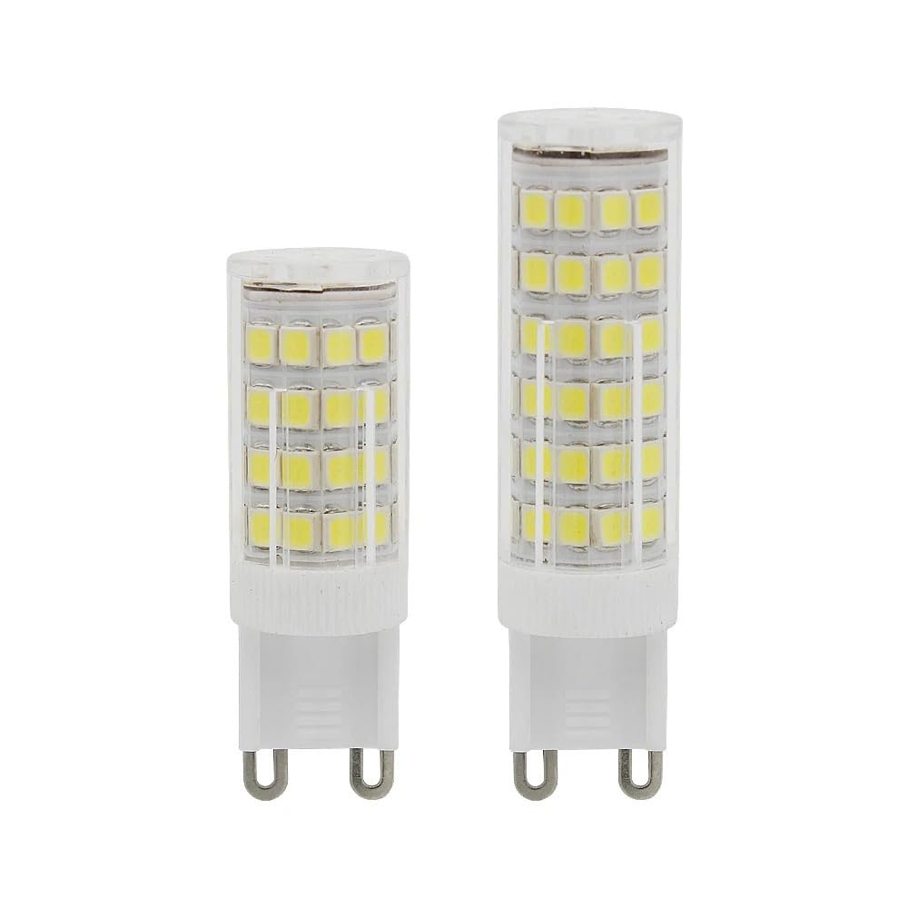 fengyan Casa bombillas, Paquete de 20, foco de bombilla LED AC220V G9 SMD2835 4W/5W lámpara de iluminación de araña Familiar Lámpara(Cold White,G9 5W 75LEDs)