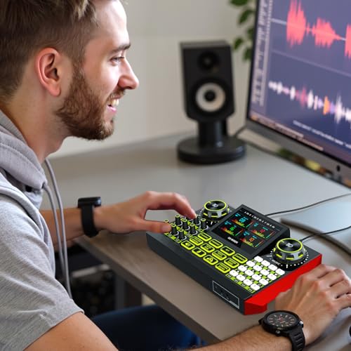 Image of G9 DJ & Podcast Equipment Live Sound Card for Streaming，Audio Interface DJ Mixer Sound Card /Board Condenser Microphone for Tiktok Gaming Video Content Creator Kit.