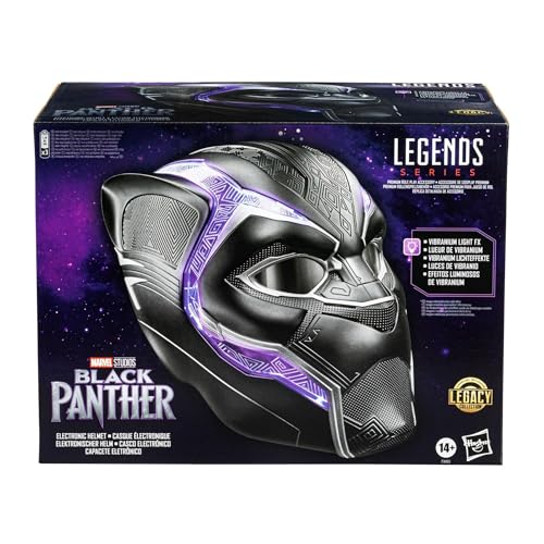 Universo Marvel Hasbro Marvel Legends, Casque électronique Black Panther Premium avec Effets Lumineux et lentilles escamotables Noir