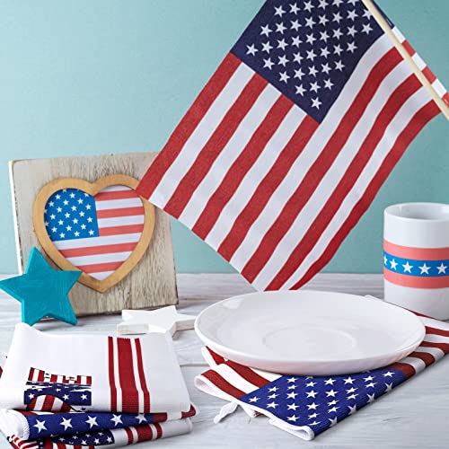4 Pack 4Th Of July Kitchen Towels Patriotic Towels Star And Stripes Dish Towels Independence Day Hand Towels Red White And Blue Tea Towels For Kitchen Housewarming Gifts Memorial Day Home Decor #TOP3