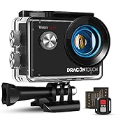 Dragon Touch 4K Action Camera, 20MP EIS Anti-shake Underwater 30M Waterproof Wifi Action Cam with...
