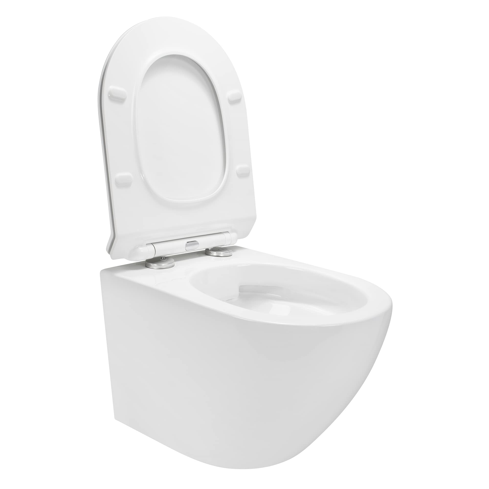 Inodoro suspendido FRANCO Easy Clean Rimless/Rimfree (sin borde) incl. asiento con mecanismo de cierre suave + extraíble en BLANCO