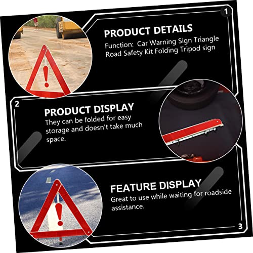 4 StüCk Auto Warndreieck Verkehrssicherheitsset – Zusammenklappbares Notfall-Dreieck FüR Pannenhilfe, StraßEnbau Und Fahrzeugwartung – Reflektierendes Sicherheitsdreieck Aus Plastik