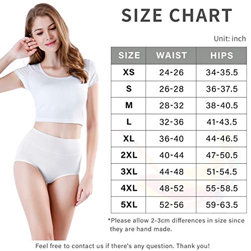 Image of wirarpa Women's Cotton Underwear High Waist Full Coverage Brief Panty Multipack