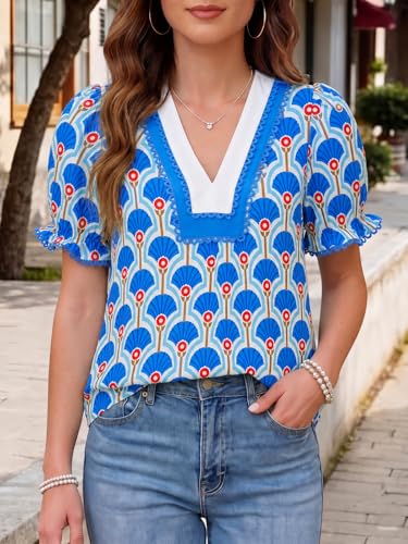 Women's Puff Sleeve Floral Blouse - image 3