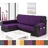 FABRICADO EN ESPAÑA Jarrous Funda Cubre Chaise Longue Modelo Calpe, Color Cardenal, Medida Brazo Derecho – 280cm (Mirándolo de Frente)