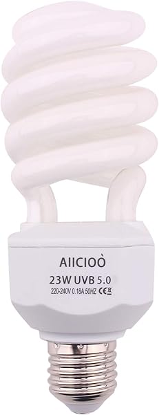 AIICIOO 5.0 23W UVB Bulb for Reptile Fluorescent Compact for Tortoise Lizard Succulent Plants Improve D3 Synthesis Increase Calcium Absorption 220-240V E27 - 1
