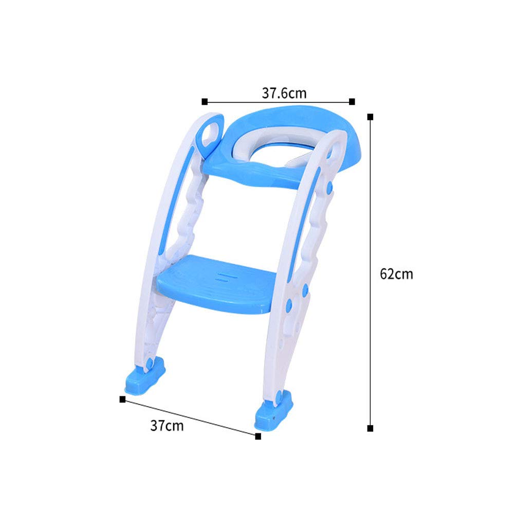 Reductor De WC Plegable, Asiento De Inodoro para Inodoro Entrenador De Inodoro para Niños Pequeños Y Bebés con Escalera De Taburete para Niño Y Niña,Blue