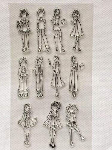 Welcome to Joyful Home 1pc Fashion Girls Clear Stamp for Card Making Decoration and Scrapbooking