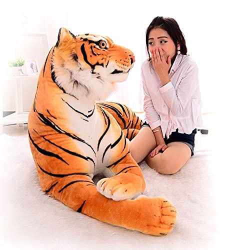 Image of Tickles Tiger Soft Stuffed Plush Animal Toy for Kids Birthday Gift (Color: Brown; Size: 60 cm)
