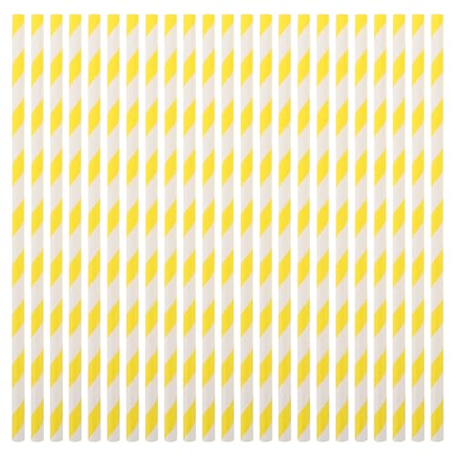 100 pitillos de papel amarillo a rayas VILLCASE miniatura 1