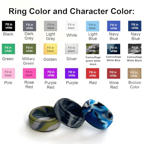 8MM+6MM Personalized Rubber Matching Silicone Rings Step Edge & Dome with Red Heart Comfortable Engagement Gift His & Hers Wedding Band, Silicone Rings for Couples, Standard US Size 4 to 123
