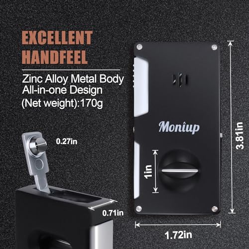 Encendedor Jet Torch con V Cutter integrado y estuche de cuero miniatura 3