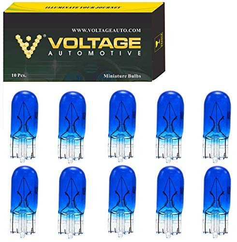 Voltage Automotive (10 Pack) White 168 Bulb For License Plate Light Side Marker Automotive Interior Light Dashboard Dome Light