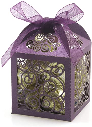 image for KPOSIYA 70 Pack Wedding Favor Boxes Laser Cut Boxes Party Favor Box Sm
