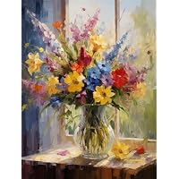 Kit Diamond Painting 5D Fai Da Te 5D Diamond Art Painting Kit Completo, Bellissimo Bouquet In Vaso, C, 50 * 70 Cm DIY Pittura Diamante, Strass Ricamo A Punto Croce Pittura Di