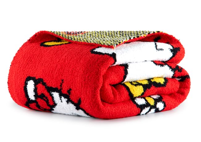 Image of Jay Franco Feather Knit Blanket - 50 inch x 60 inch Inch Soft & Cozy Plush Throw for Bedroom & Couch Decor, Official Licensed Product, Red - Hello Kitty