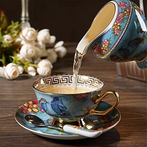 Fantasy Blue Pastoral Style Bone China Juego de café Juego de té Estilo Europeo Phnom Penh Juego de Tazas de té de la… - Imagen 6