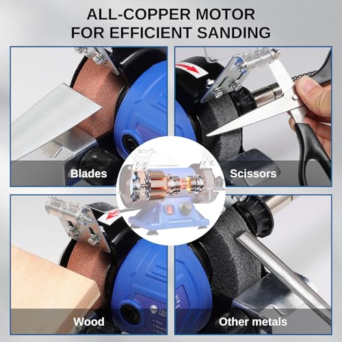 SainSmart Mini Bench Grinder and Polisher, 3-inch Table Grinder with Variable Speed, Jewelry Polisher Bench Buffer Machine for Polishing, Buffing, and Jewelry Making, 100 Accessories, 0-11000 RPM - Image 4