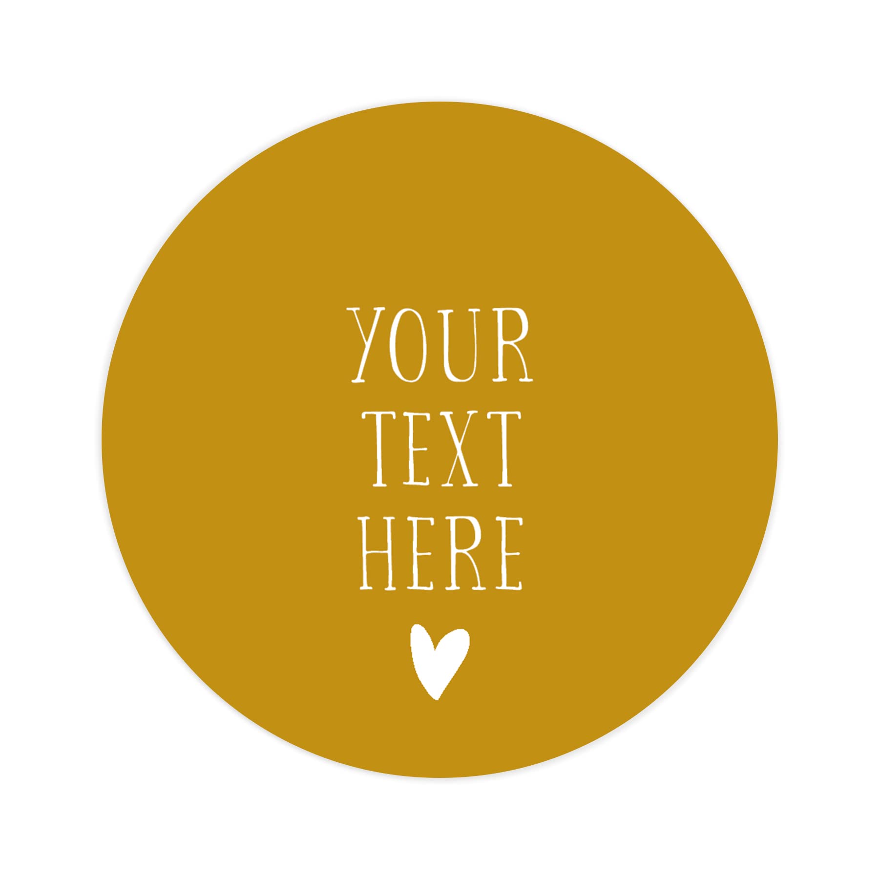Personalised Your Text here Stickers for Wedding Stationery | Custom Named Favour/Favor Printed Round Sticker Colours Pink Purple Black red Green Navy Light Blue Cream (Mustard)