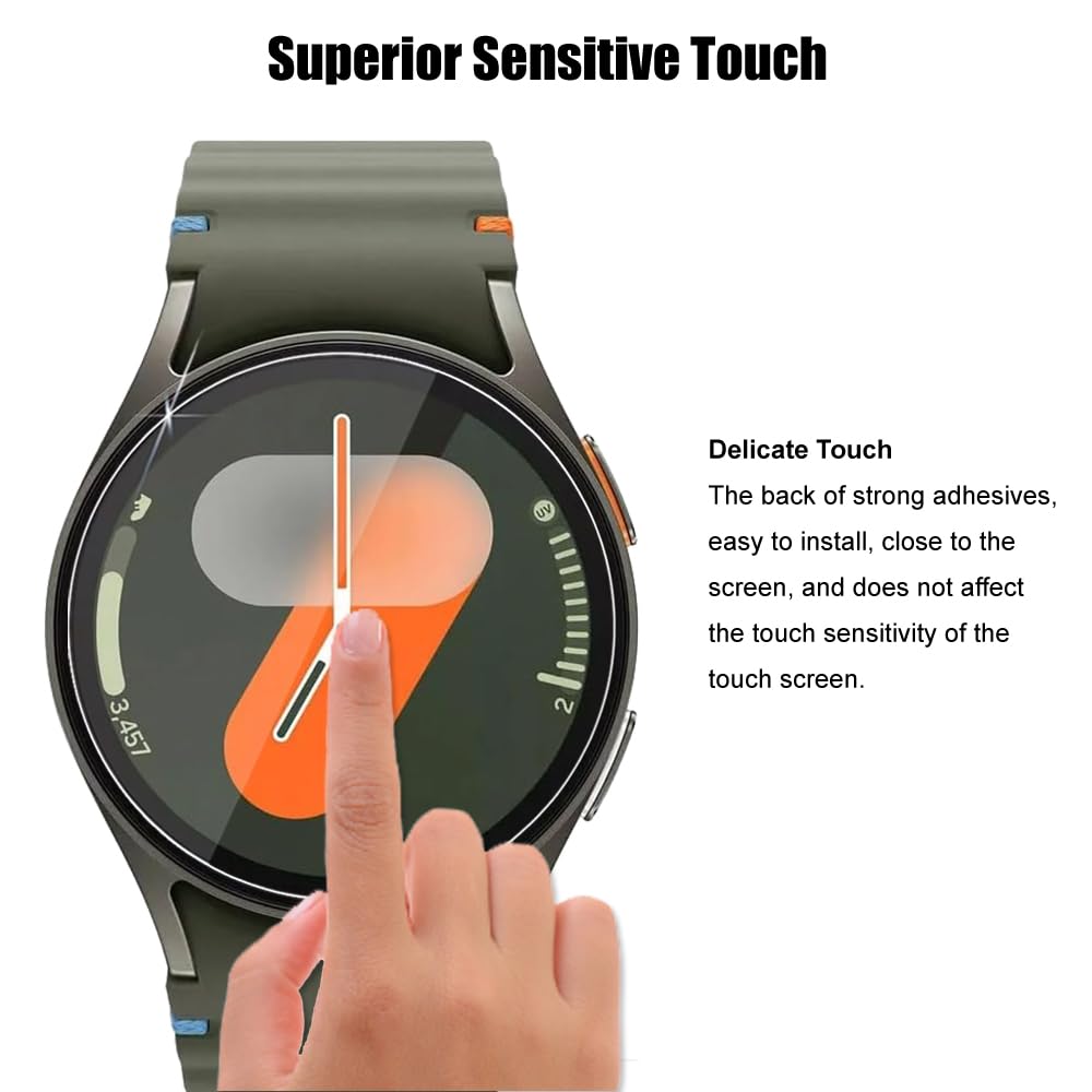 Paquete de 4 protectores de pantalla para Samsung Galaxy Watch 7 (40 mm) / Watch 6 (40 mm) / Watch 5 (40 mm) / Watch 4 (40 mm) / Watch FE de 40 mm de vidrio templado, HD transparente,