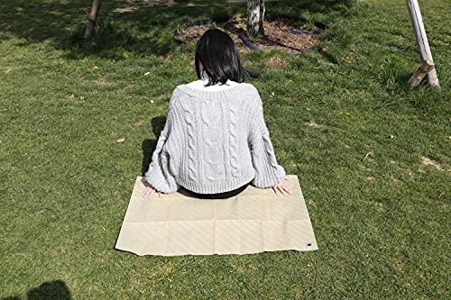 山陽製紙 レジャー シート キャンプ アウトドア ピクニック ラグ 用品 90×60cm 撥水 日本製 北欧 crep CHECK ネイビー Sサイズ 2枚目