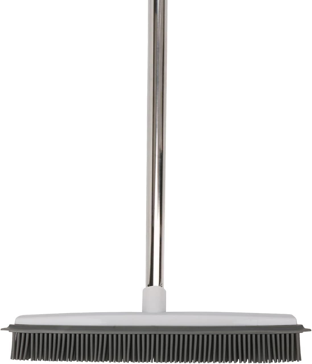 JIUNENG Scopa in Silicone con Manico Lungo, Senza Graffi, Scopa in Gomma per la Rimozione dei Peli di Animali Domestici, per Pavimenti Moquette Piastrelle Finestre Giardini, Bianco