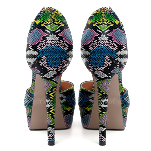 WAYDERNS Womens Dress Round Toe Evening Ankle Strap Platform Patent Buckle Stiletto High Heel Pumps Shoes 5 Inch4