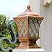 Produktbild European Outdoor Regenfest Metall Hofsäule Licht Professionelle Qualität Rostfrei Aluminiumdruckguss Säule Lampe Externe Wasserdichte Glaspfosten Licht Villa Garten Veranda Licht, Bronze-l-32 *