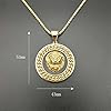 Hiphop Rock Lion Head Pendant With Chain Male Gold Color Stainless Steel Round Necklaces Pendant For Men Fashion Jewelry #2