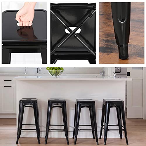 Yaheetech Barkruk, 4 stuks, metalen zitvlak, keukenkruk, barstoel, barkruk, belastbaar tot 150 kg - Image 3
