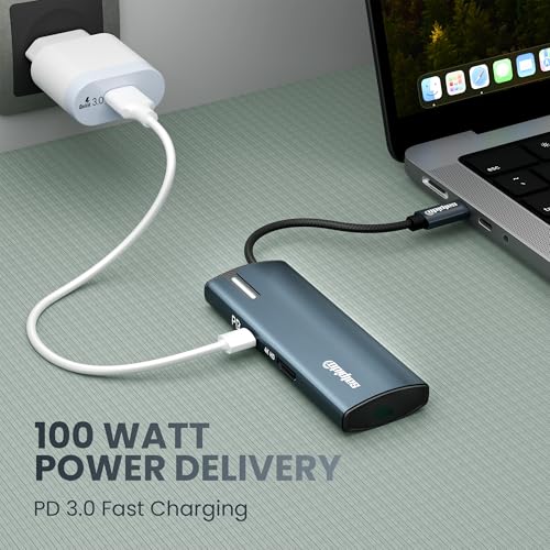 Image of SAL-DS-15H 5-in-1 Type-C USB Hub Adapter with USB 3.0x3, 4K HDMI Output, 100W PD Charging, 5Gbps Data Transfer, LED Indicator, Aluminium Alloy Build, Plug & Play for Laptops /Tablets