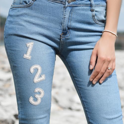 Parches de ropa reemplazables con números de perlas para tapar zonas desgastadas 3