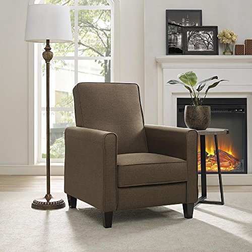 Naomi Home Landon Push Back Recliner Chair Chocolate/Linen