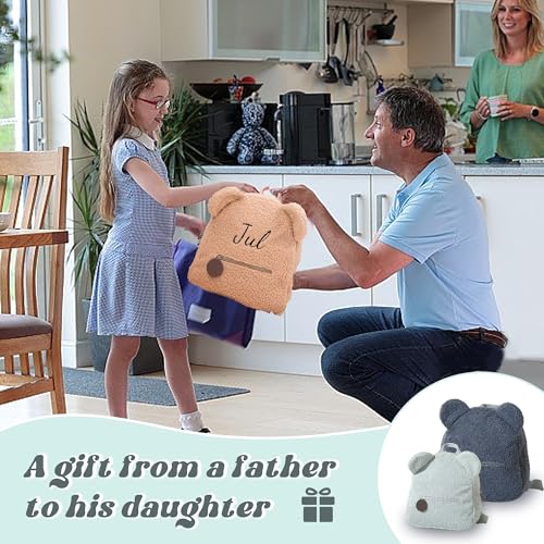 BJZLWJ Plush Little Bear Backpack, Embroidery Personalized Monogram Cute Fuzzy Bear Ears Head Backpack, Soft Fluffy Casual Sherpa Daypack Mini Shoulder Bag Purse Gifts for Boy and Girl3