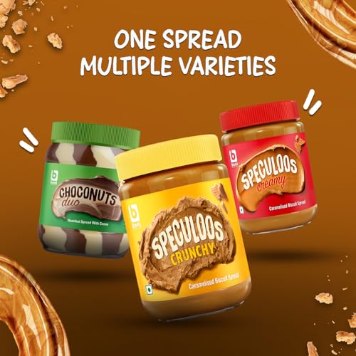 Image of BONI Speculoos Caramelised Biscuit Spread 400g | Crunchy Cookie Butter Style | Belgian Style Vegan Dessert Topping for Bread, Toast, Waffles & Pancakes