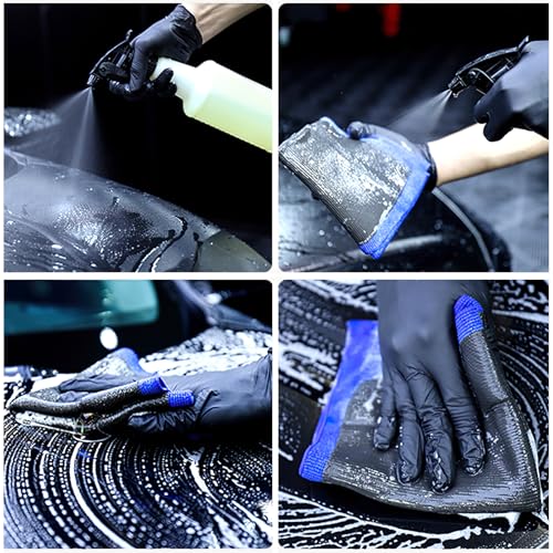 Image of Clay Towel Auto Detailing 4 Pack - Fine Grade Microfiber Car Chamois Towel - DIY Detail Clay Bar Alternative(Blue)