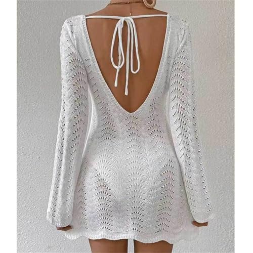 Vestido de playa de punto hueco para evitar quemaduras y vestir cómoda en tus vacaciones 3