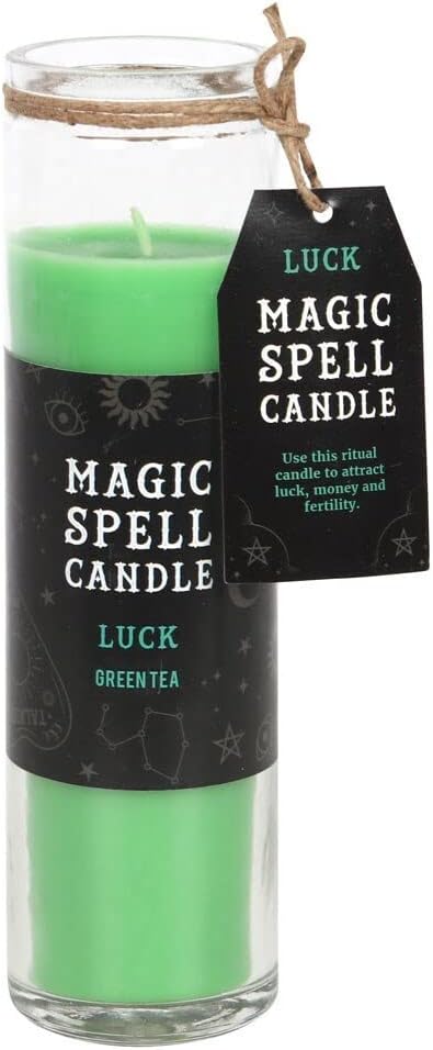 Something Different Magic Spell Luck Green Tea Candles (21cm x 6cm x 6cm) (Green)