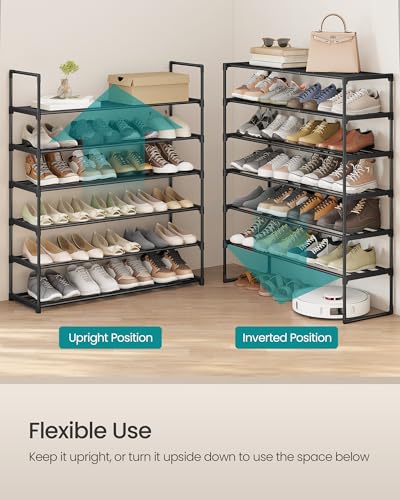 Image of SONGMICS Shoe Rack, 6-Tier Shoe Organizer, Metal Storage Shelf