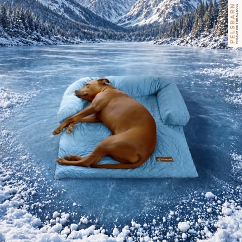 Pelsbarn Cooling Dog Bed - Ice Silk Summer Comfort Self Cooling Non-Slip Dog Cover Durable & Washable Bed for Extra Large Dogs 36 x 38 Support Shelter Dogs with Every Purchase (Blue)