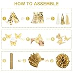 White and Gold Birthday Party Decorations Kit for Women Girls, Gold White Sand Confetti Foil Balloons Happy Birthday Banner Fringe Curtains Butterfly Garland Baptism Communion Supplies - Image 4