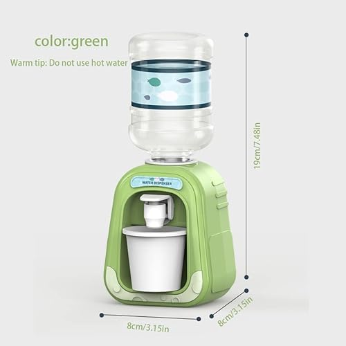 Miniatura 3 de Mini dispensador de agua de 6.4 fl oz con taza - Dispensador de bebidas simulado verde a escala 16, diseño de interruptor de encendidoapagado, ideal