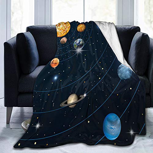 Eilli Solar System Sun Planets Orbit Astronomy Outer Space Flannel Throw...