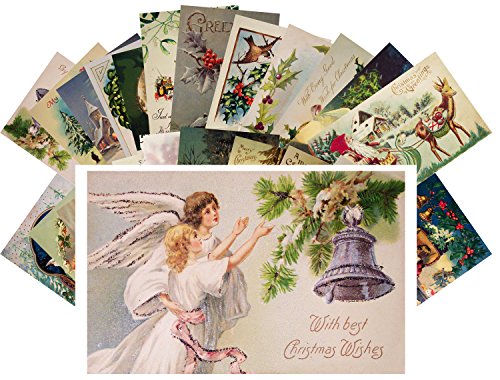 PIXILUV Vintage Christmas Greeting Cards 24pcs Antique Christmas Wishes Angels