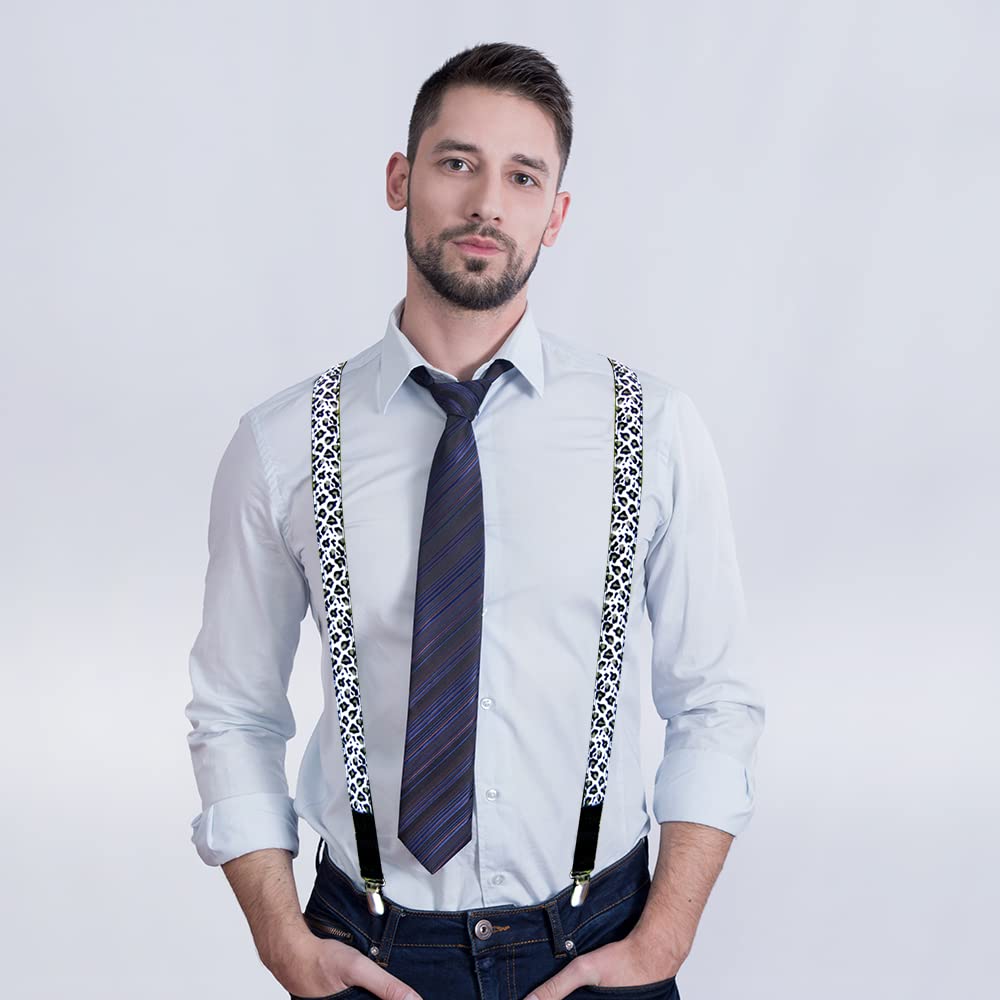 Light Up Suspenders LED Tirantes, Pajarita y Tirantes Set para Hombres Disfraz de Fiesta de Navidad (Rosa)